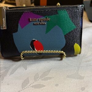 Kate Spade Black and Multicolor Card Holder